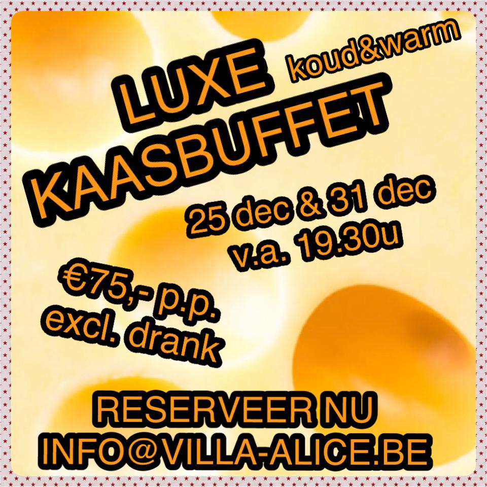 Kaasbuffet kerst en oudjaar Westende Bad